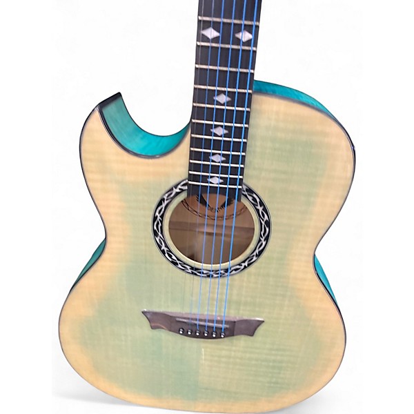 Used Dean EXFM FD Exhibition Left Handed FADED DENIM Acoustic Electric Guitar