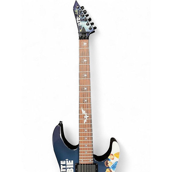 Used ESP LTD Kirk Hammett Signature White Zombie Custom Graphic Solid Body Electric Guitar