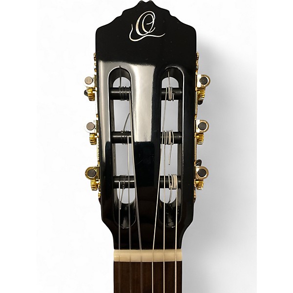 Used Ortega RCE138 LEFTY BLACK Classical Acoustic Electric Guitar
