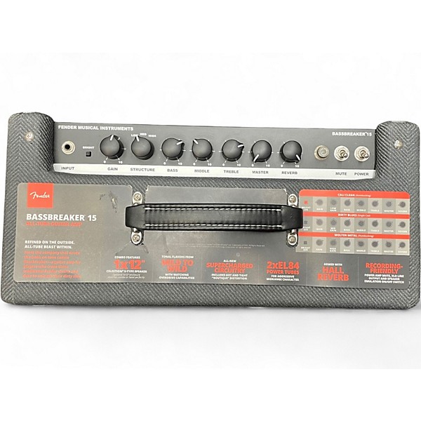 Used Fender Bassbreaker 15W 1x12 Tube Guitar Combo Amp