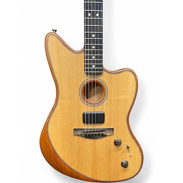 Used 2021 Fender AMERICAN ACOUSTASONIC JAZZMASTER Natural Acoustic Electric Guitar