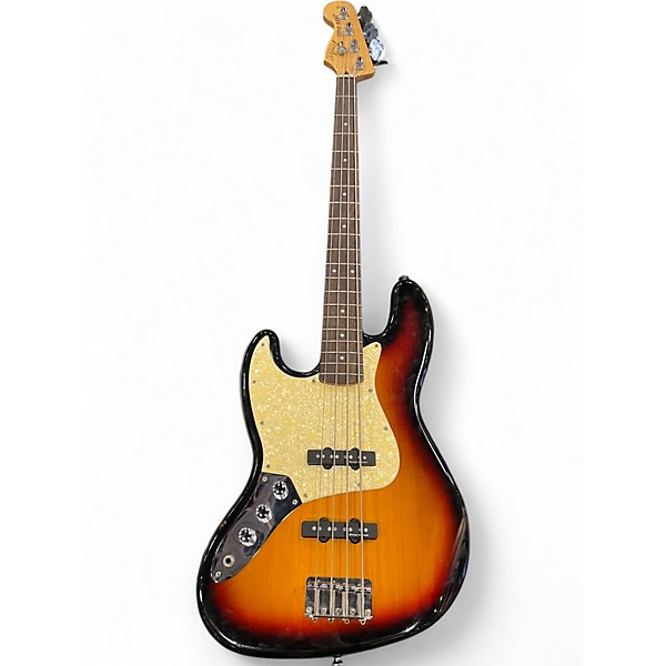 Used Fender Standard Jazz Bass Left Handed 2 Tone Sunburst Electric Bass Guitar