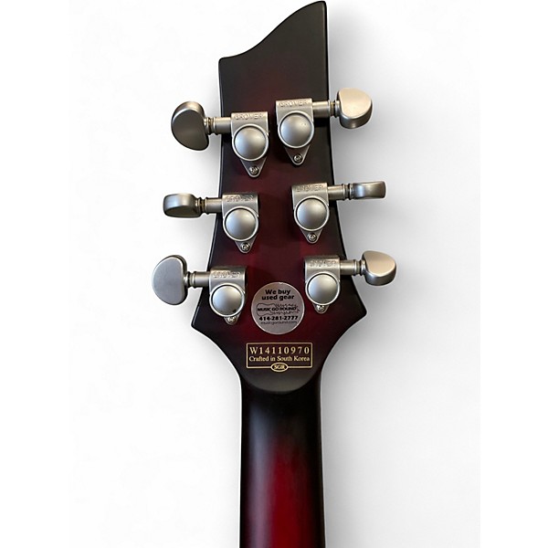 Used Schecter Guitar Research C1 Platinum FR Crimson Red Burst Solid Body Electric Guitar