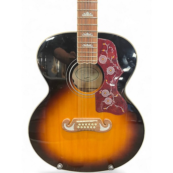 Used Epiphone J200 12 String Vintage Sunburst 12 String Acoustic Electric Guitar