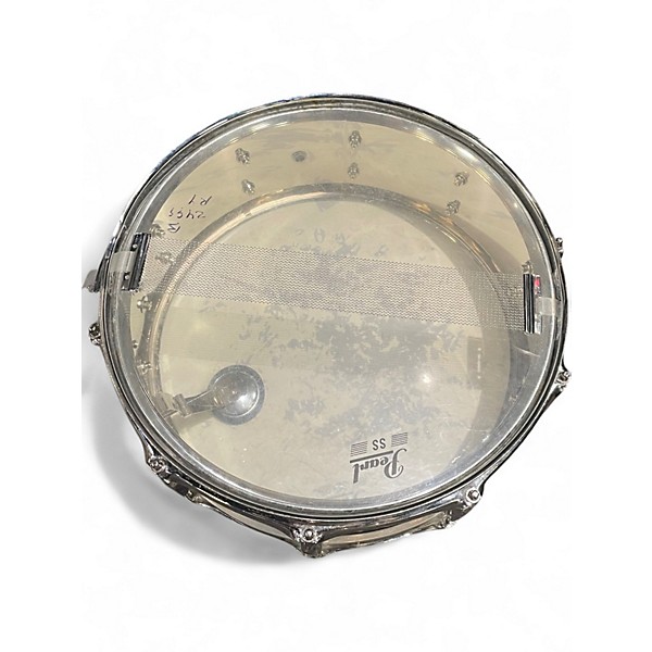 Used Pearl 5X14 STEEL SHELL Silver Drum