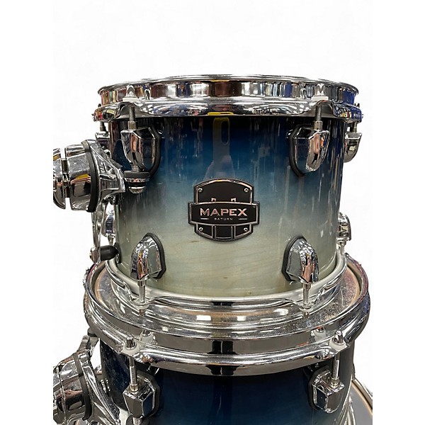 Used Mapex 4 Piece Saturn Teal Blue Fade Drum Kit