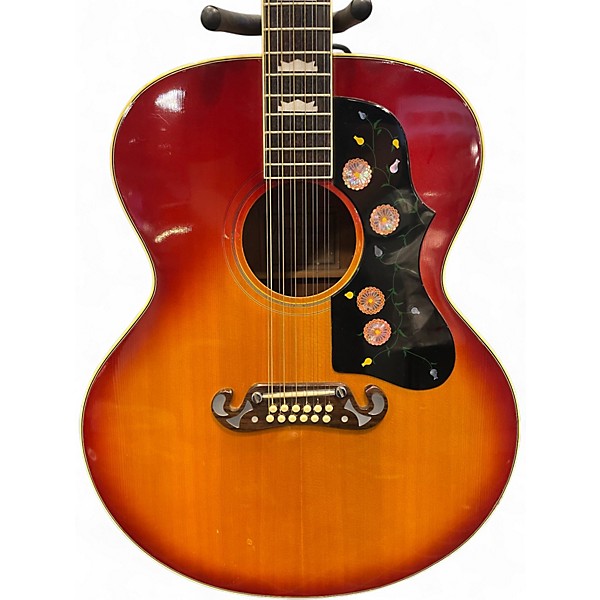 Vintage 1970s Ibanez 698-12 Cherry Sunburst 12 String Acoustic Guitar