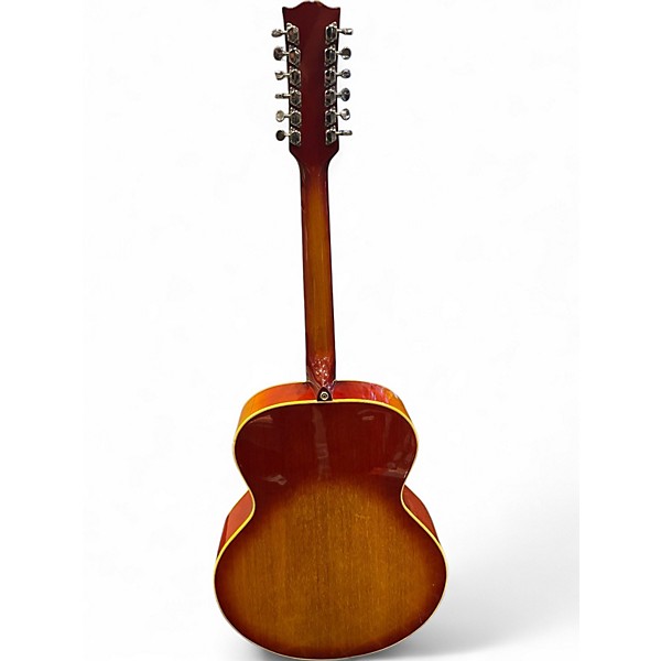 Vintage 1970s Ibanez 698-12 Cherry Sunburst 12 String Acoustic Guitar