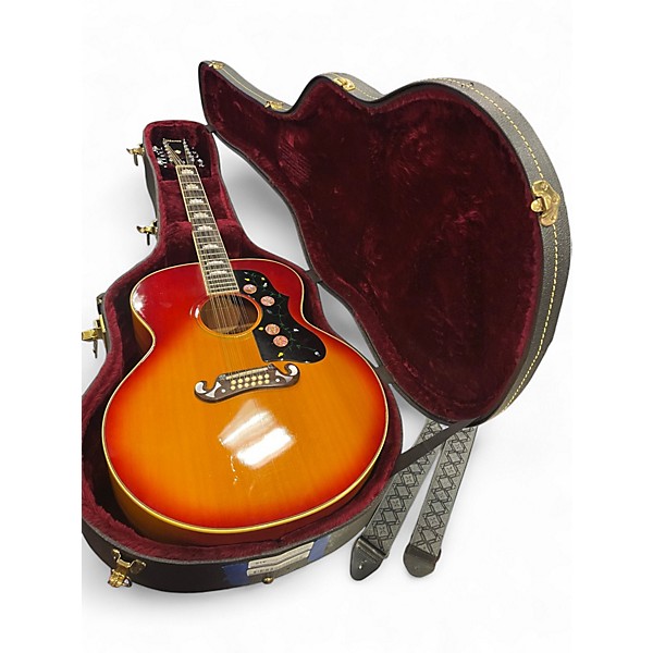 Vintage 1970s Ibanez 698-12 Cherry Sunburst 12 String Acoustic Guitar