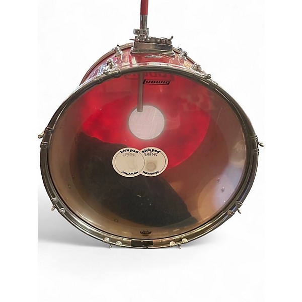 Used Ludwig 3 Piece ROCKER Candy Apple Red Drum Kit