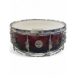 Used PDP by DW 5X14 Concept Series Snare Red to Black Fade Drum