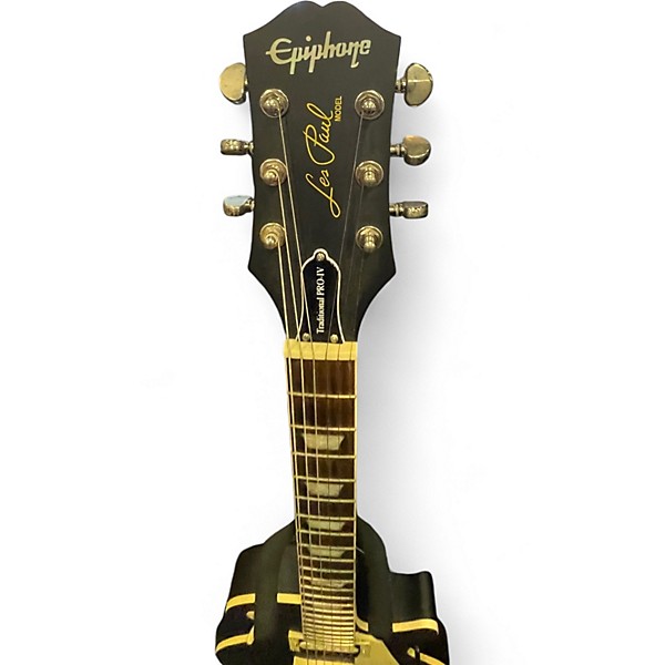Used Epiphone Les Paul Traditional Pro IV Ebony Solid Body Electric Guitar