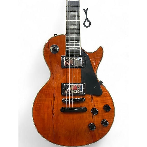 Used Tario LP Copy Spalted Maple Natural Solid Body Electric Guitar
