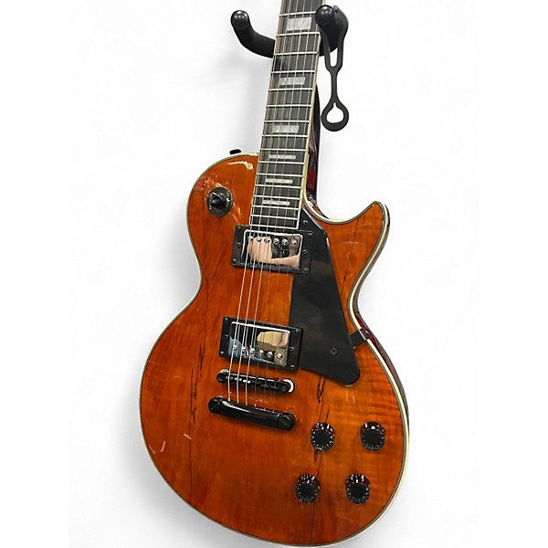 Used Tario LP Copy Spalted Maple Natural Solid Body Electric Guitar