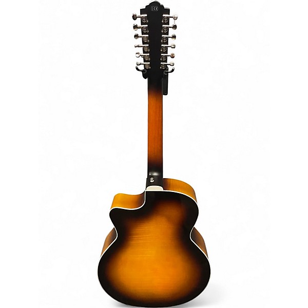 Used Guild F-25112CE DELUXE 2 Color Sunburst 12 String Acoustic Electric Guitar
