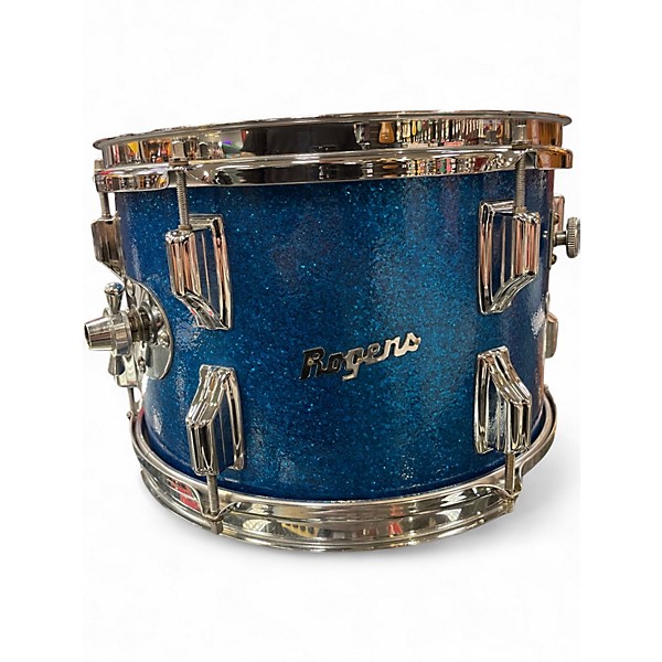 Used 1960s Rogers 3 Piece Cleveland Holidays Blue Glass Glitter Drum Kit
