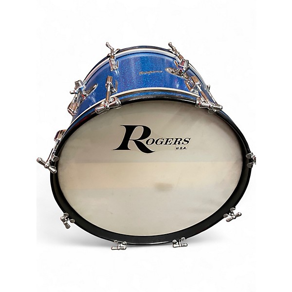 Used 1960s Rogers 3 Piece Cleveland Holidays Blue Glass Glitter Drum Kit