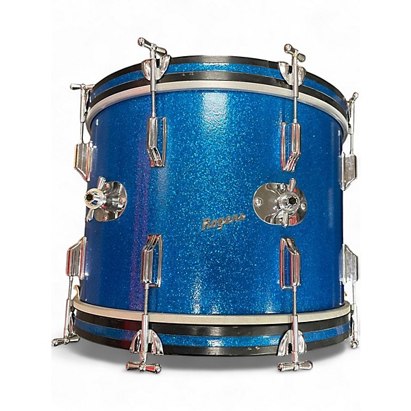 Used 1960s Rogers 3 Piece Cleveland Holidays Blue Glass Glitter Drum Kit