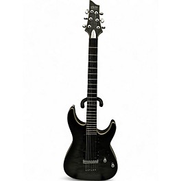 Used Schecter Guitar Research C1 Platinum Translucent Black Solid Body Electric Guitar