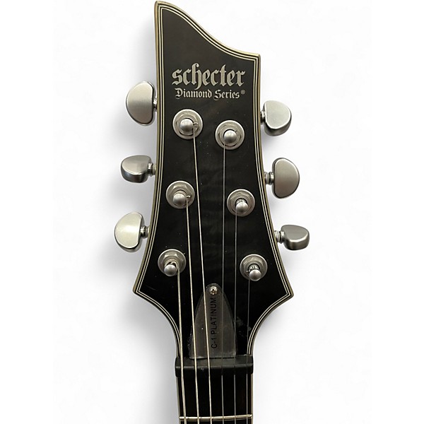 Used Schecter Guitar Research C1 Platinum Translucent Black Solid Body Electric Guitar