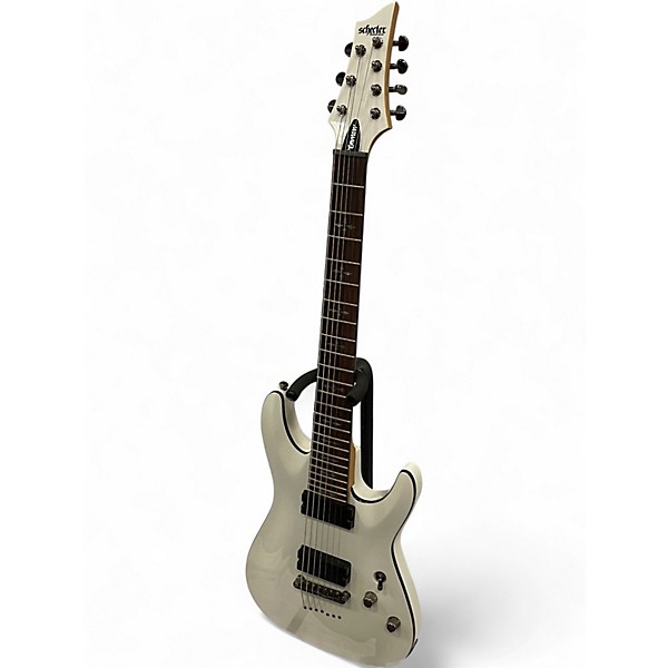 Used Schecter Guitar Research Demon 7 String Vintage White Solid Body Electric Guitar
