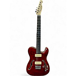 Used Harley Benton TE-90QM Trans Red Solid Body Electric Guitar