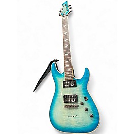Used Schecter Guitar Research Omen Extreme 6 Ocean Blue Burst Solid Body Electric Guitar