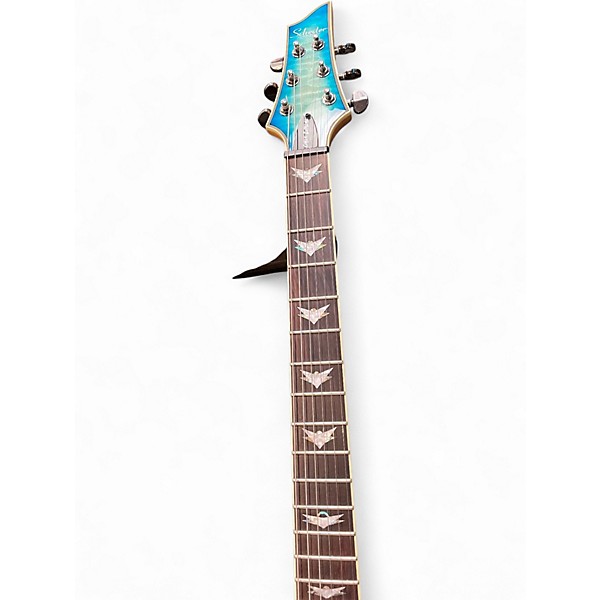 Used Schecter Guitar Research Omen Extreme 6 Ocean Blue Burst Solid Body Electric Guitar