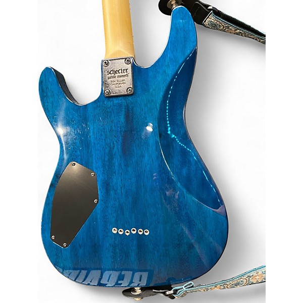 Used Schecter Guitar Research Omen Extreme 6 Ocean Blue Burst Solid Body Electric Guitar