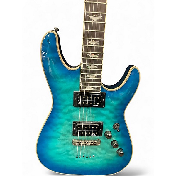Used Schecter Guitar Research Omen Extreme 6 Blue Solid Body Electric Guitar