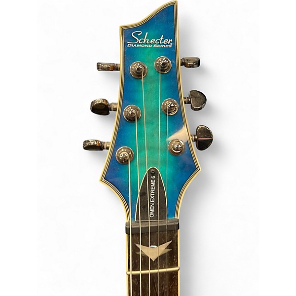 Used Schecter Guitar Research Omen Extreme 6 Blue Solid Body Electric Guitar