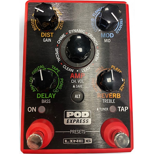 Used Line 6 Pod Express Foot Pedal Red Effect Processor