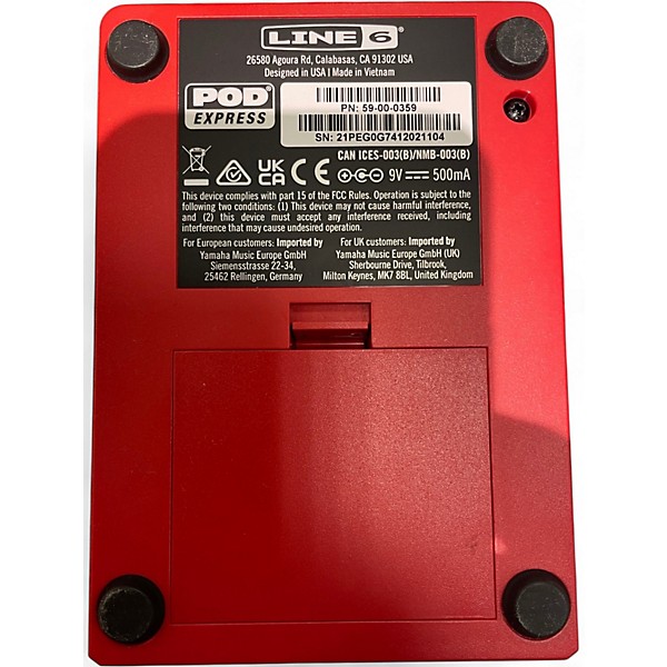 Used Line 6 Pod Express Foot Pedal Red Effect Processor