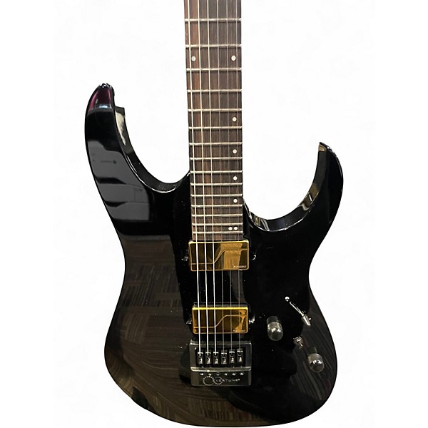 Used Ibanez RGR52ET  Black and Gold Solid Body Electric Guitar