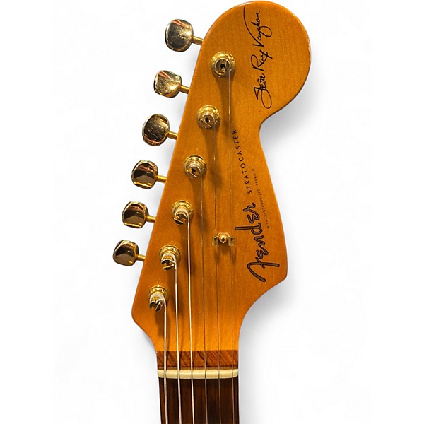 Vintage 1999 Fender Artist Series Stevie Ray Vaughan Stratocaster 3 Color Sunburst Solid Body Electric Guitar