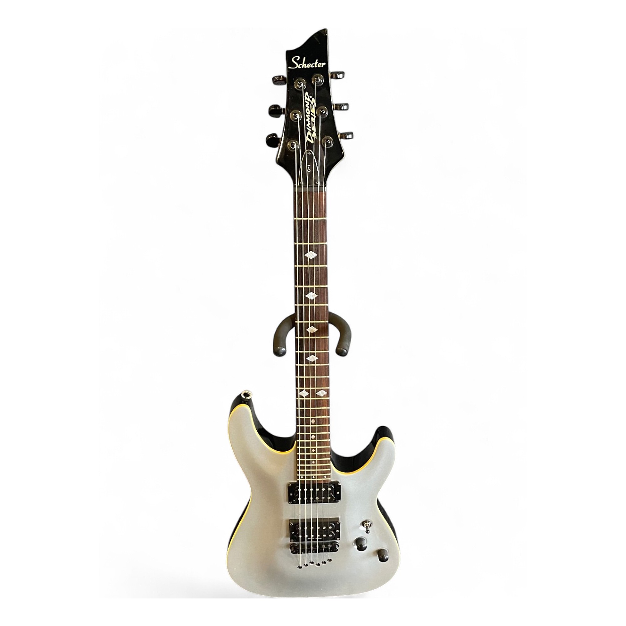 Used Schecter Guitar Research c1 diamond series silver Solid Body