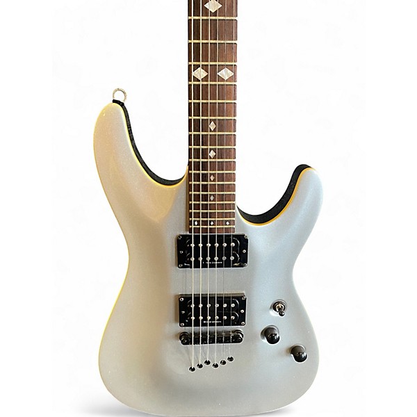 Used Schecter Guitar Research c1 diamond series silver Solid Body Electric Guitar