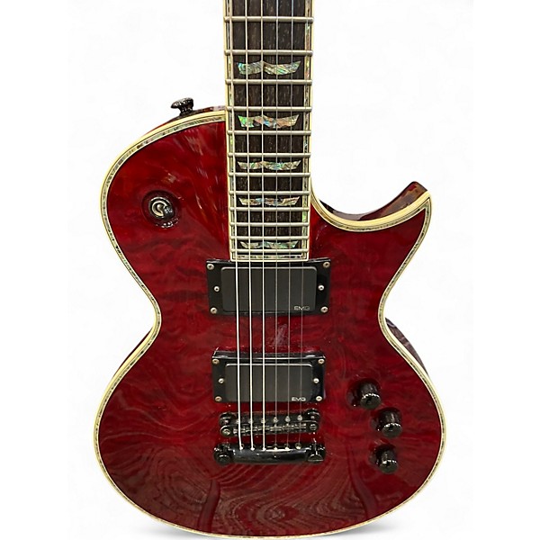 Used ESP LTD DELUX EC-1000 BLACK CHERRY Solid Body Electric Guitar