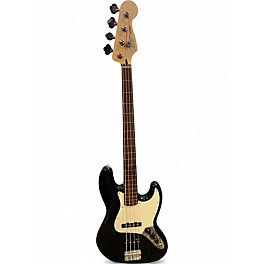 Used Fender Standard Fretless Jazz Bass Black and White Electric Bass Guitar