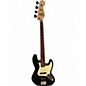 Used Fender Standard Fretless Jazz Bass Black and White Electric Bass Guitar thumbnail