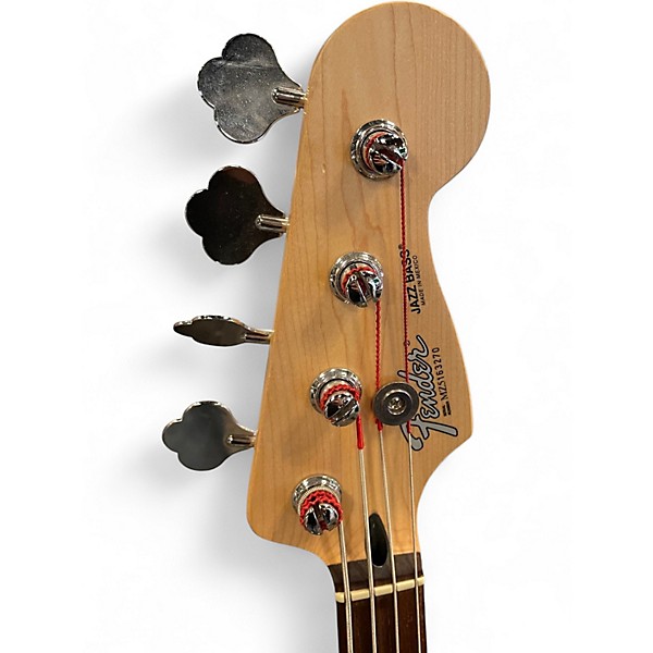 Used Fender Standard Fretless Jazz Bass Black and White Electric Bass Guitar