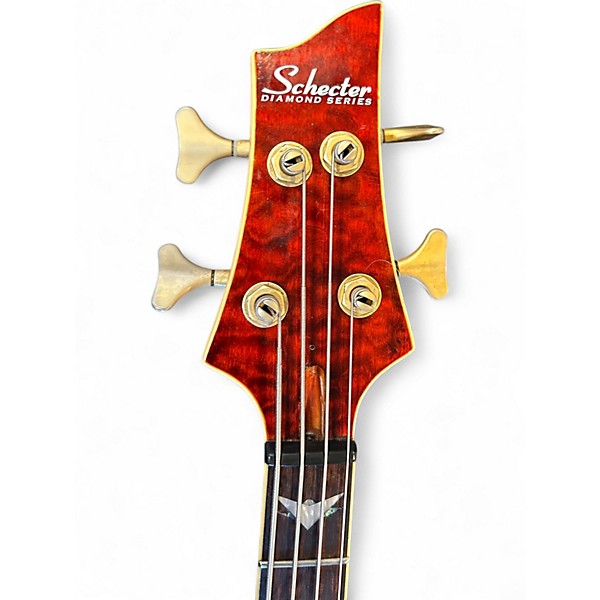 Used Schecter Guitar Research DIAMOND SERIES C-4 BASS RED BURST Electric Bass Guitar