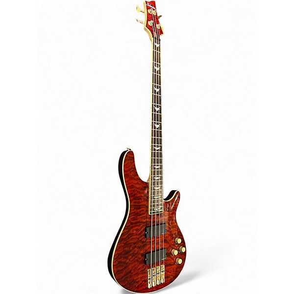 Used Schecter Guitar Research DIAMOND SERIES C-4 BASS RED BURST Electric Bass Guitar