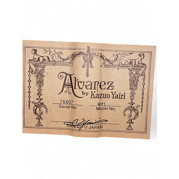 Used Alvarez WY1 Yairi Stage OM/Folk Natural Acoustic Electric Guitar