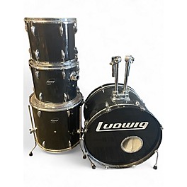 Used Ludwig 4 Piece Accent black Drum Kit