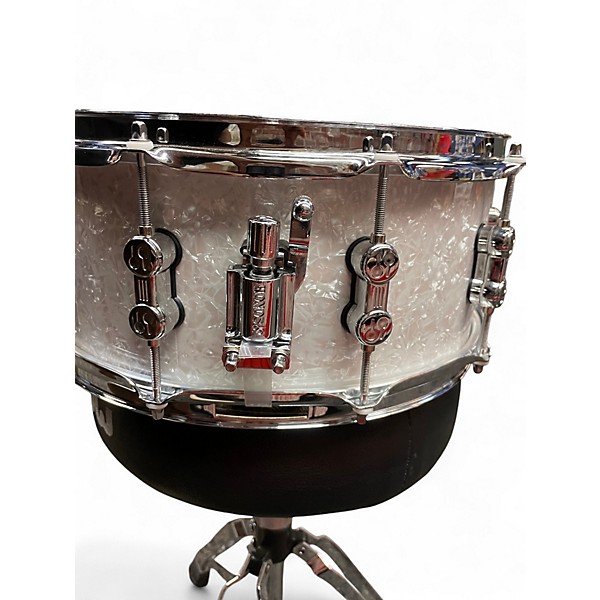 Used SONOR 14in AQ2 SNARE 14X6 WHITE MARINE PEARL Drum