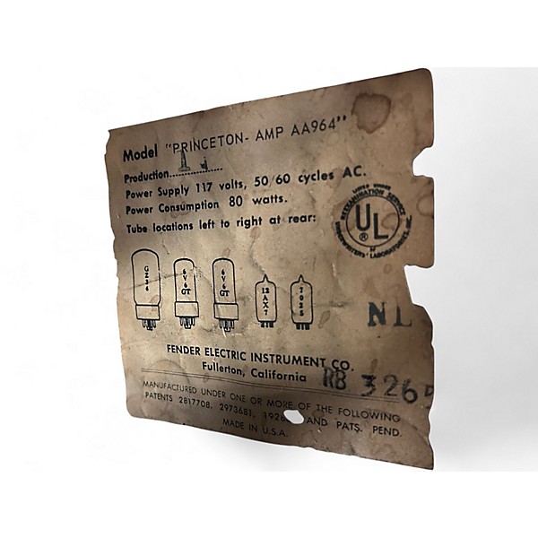 Vintage 1964 Fender Princeton Tube Guitar Combo Amp