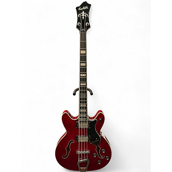 Used Hagstrom Viking Cherry Red Electric Bass Guitar