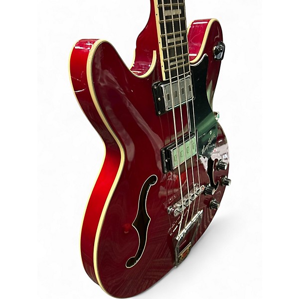 Used Hagstrom Viking Cherry Red Electric Bass Guitar