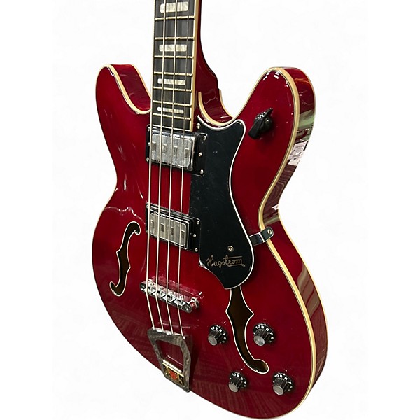 Used Hagstrom Viking Cherry Red Electric Bass Guitar
